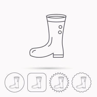 Çizmeler simgesi. Bahçe kauçuk ayakkabı işareti.