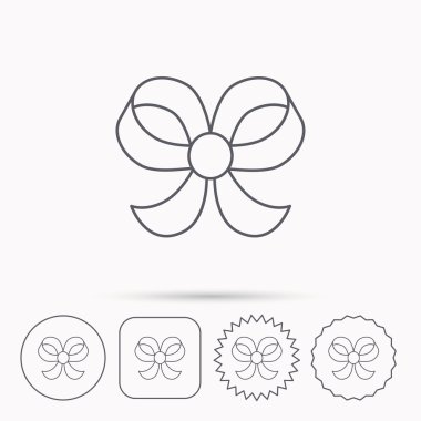 Yay simgesi. Hediye yay-mil işareti.