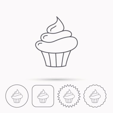 Cupcake simgesi. Tatlı kek işareti.