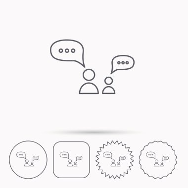 İletişim simgesi. Sohbet konuşma kabarcıklar işareti.