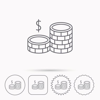 Sikke simge. Dolar nakit para işareti.