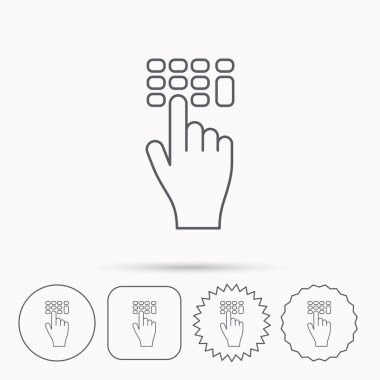 PIN kodu simgesini girin. İşaretçi işaret'i tıklatın.