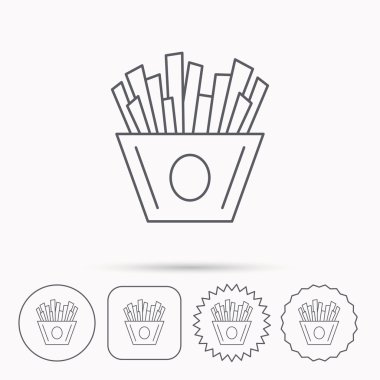 Cips simgesi. Patates kızartması yemek işaret hızlı.