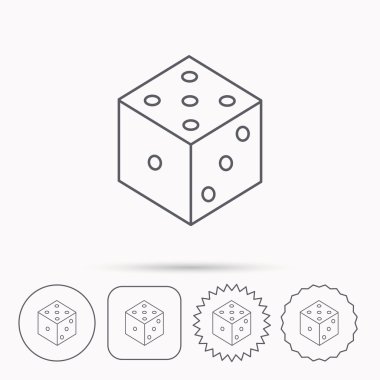 Zar simgesi. Casino oyun aracı işareti.