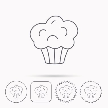 Muffin simgesi. Cupcake tatlı işareti.