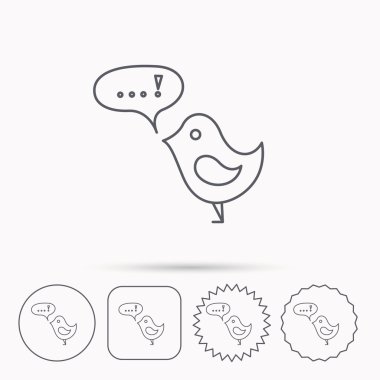 Konuşma balonu simgesinin kuş. Kısa mesajlar.