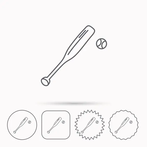 Bâton de baseball avec icône de balle. Sport professionnel . — Image vectorielle