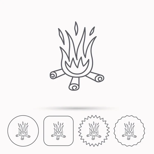 Vreugdevuur pictogram. Vuur teken. — Stockvector