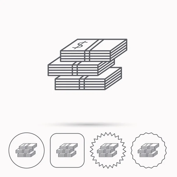 Pictogram voor contant geld. Dollarteken geld. — Stockvector