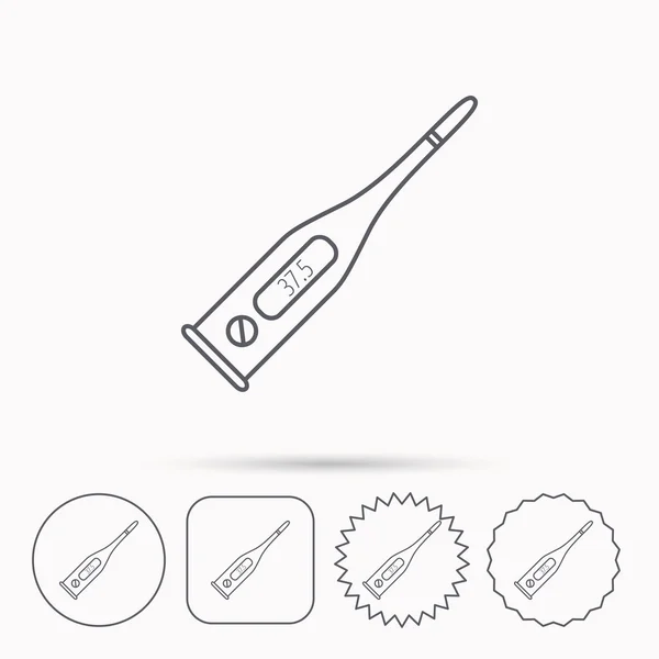 Icône du thermomètre électronique. Outil de mesure . — Image vectorielle