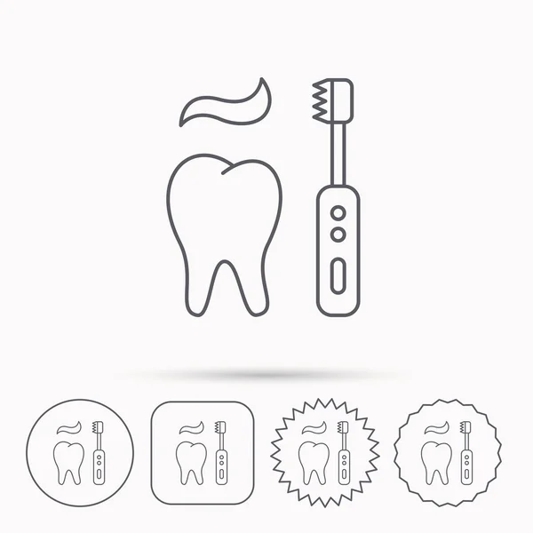 Cepillarse los dientes icono. Signo de cepillo de dientes eléctrico . — Archivo Imágenes Vectoriales