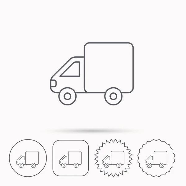 Delivery truck icon. Transportation car sign.