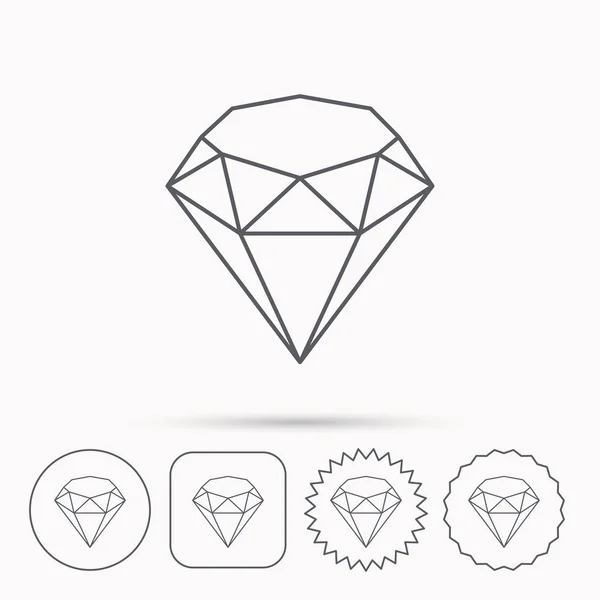 Brilliant icon. Diamond gemstone sign. — Stock Vector