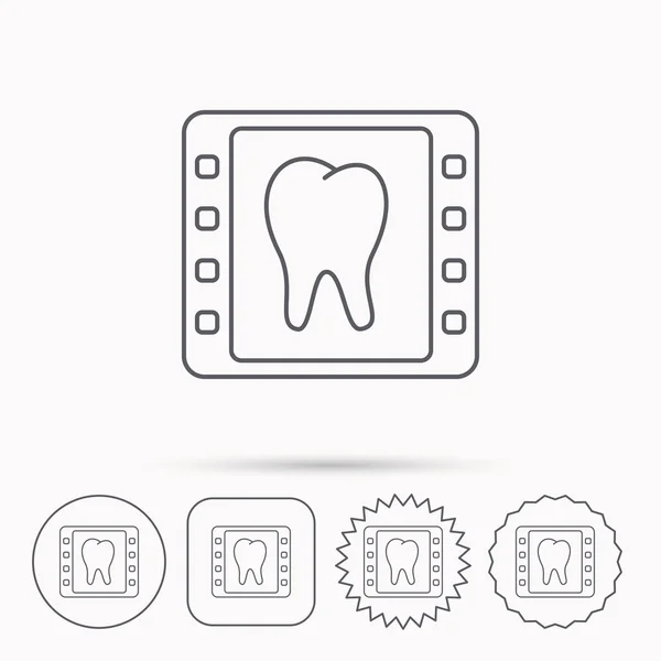 Icono de rayos X dentales. Signo de roentgen ortodóncico . — Archivo Imágenes Vectoriales