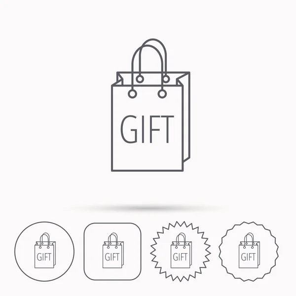 Gift shopping bag icon. Present handbag sign. — Stock Vector