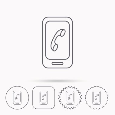 Akıllı telefon simgesi. Cep telefonu dokunmatik ekran işareti ile