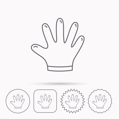 Lastik eldiven simgesi. Lateks el koruma işareti.