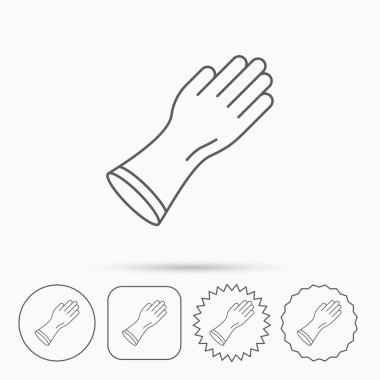 Rubber gloves icon. Latex hand protection sign. clipart