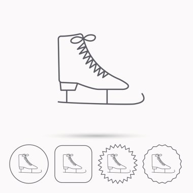 Buz pateni simgesi. Buz pateni ekipman işareti.