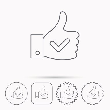 Yukarı gibi simge başparmak. Süper cool oy işareti.