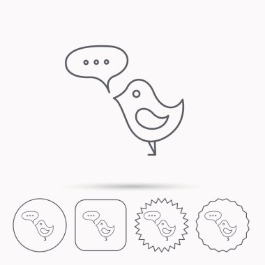 Konuşma balonu simgesinin kuş. Kısa mesajlar.