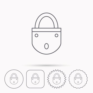 Kilit simgesi. Asma kilit veya koruma işareti.