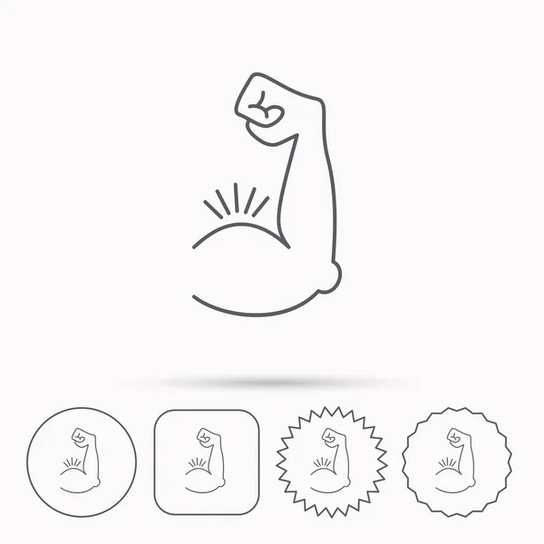 Pazı kas simgesi. Vücut geliştirmeci güçlü kol işareti.