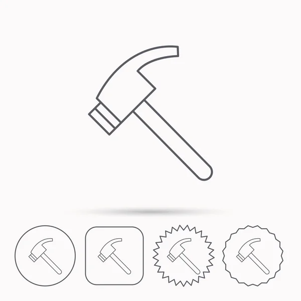 Icono de martillo. Reparar o fijar el signo de herramienta . — Vector de stock