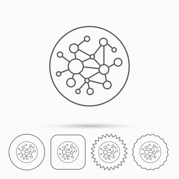 Icono de red global. Señal de conexiones sociales . — Vector de stock