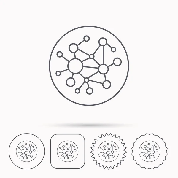 Ícone de rede global. Sinal de conexões sociais . —  Vetores de Stock