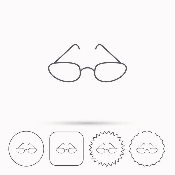 Icône de lunettes. Lecture signe accessoire . — Image vectorielle