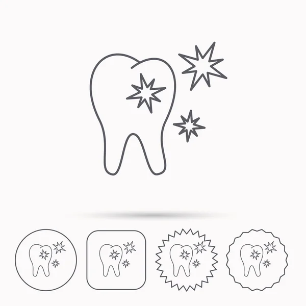 Εικονίδιο υγιές δόντι. Οδοντιατρική προστασία σημάδι. — Διανυσματικό Αρχείο