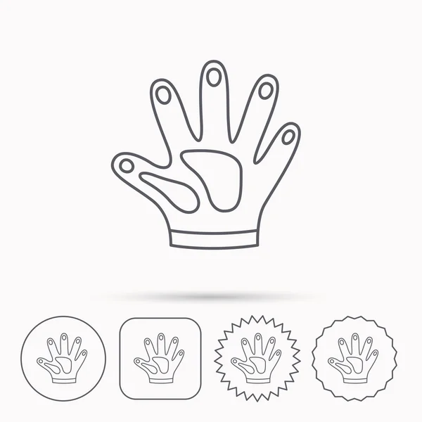 Konstruktion handskar ikon. Textil skydd. — Stock vektor