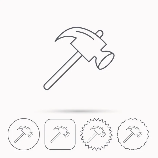 Hammer icon. Repair or fix sign. — Stock Vector