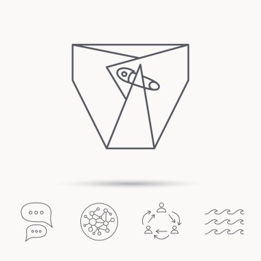 PIN simgesiyle bebek bezi. Çocuk iç çamaşırı işareti.