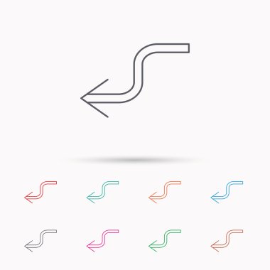 Ok arka simgesi. Önceki işaret.