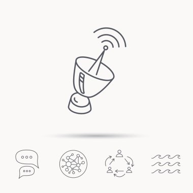 Anten simgesi. Sputnik uydu işareti.