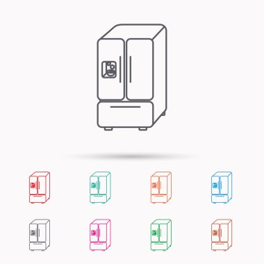 Amerikan buzdolabı simgesi. Buzdolabı buz işareti ile