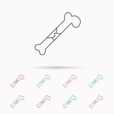 Kemik kırığı simgesi. Travmatoloji işareti.