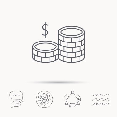 Sikke simge. Dolar nakit para işareti.