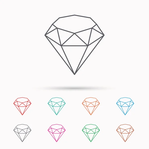 Brilliant icon. Diamond gemstone sign. — Stock Vector