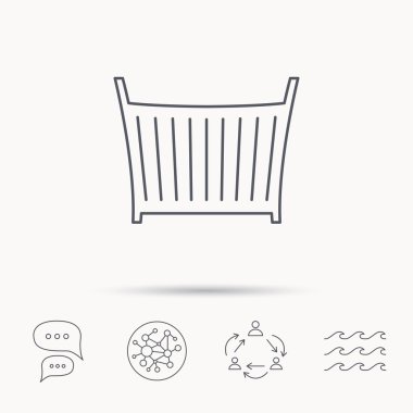 Bebek beşik yatak simgesi. Beşik veya karyolası işareti.