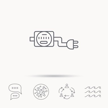 Elektrik sayaç simgesi. Elektrik fiş ile.