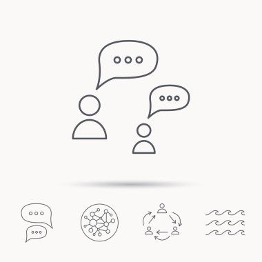 İletişim simgesi. Sohbet konuşma kabarcıklar işareti.