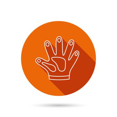 İnşaat eldiven simgesi. Tekstil koruma.