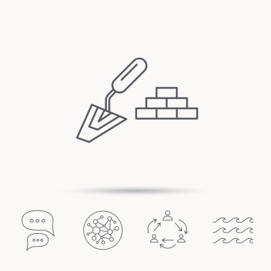 Bitirme simgesi. Tuğla işareti spatula.