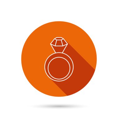 Nişan yüzüğü simgesi. Elmas mücevher.