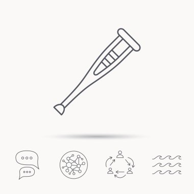 Koltuk değneği simgesi. Ortopedik tedavi işareti.