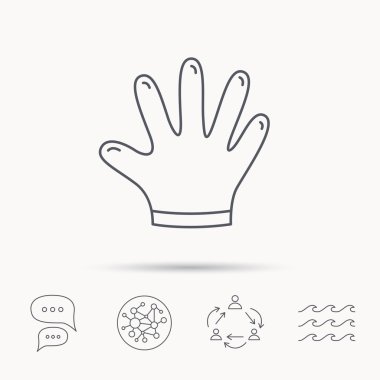 Lastik eldiven simgesi. Lateks el koruma işareti.