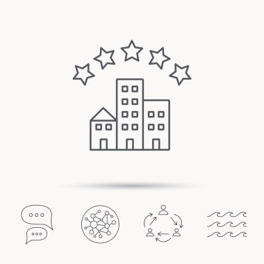 Hotel Icon. Beş yıldız işareti hizmet.